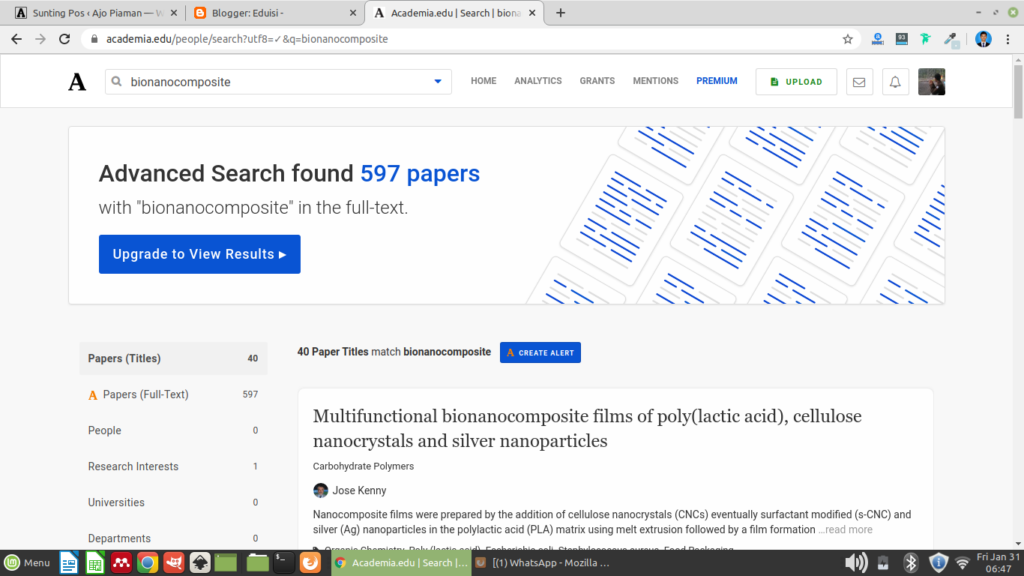 cara mencari jurnal ilmiah di academia