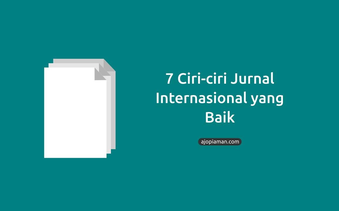 ciri ciri jurnal internasional